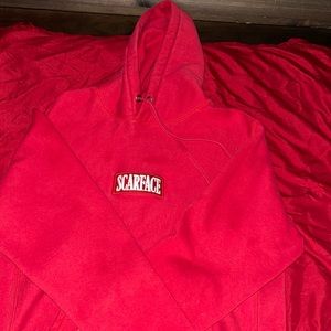 Red scare face hoodie